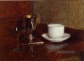Stillleben Glas Silberbecher und Cup von Champagne Henri Fantin Latour